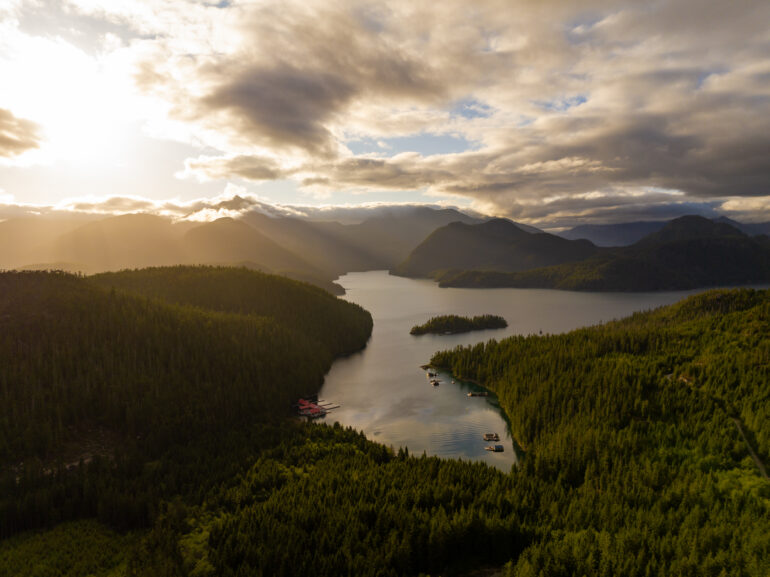 Overhead view of Nootka Sound on Vancouver Island